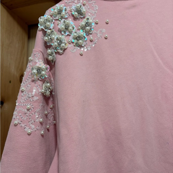Queen of Sparkles Pink Embellished Sweater with Champagne Design - Picture 6 of 6